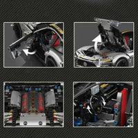 Thumbnail for Building Blocks MOC 13126 AMG GTR QUICKSILVER Racing Car Bricks Toys - 9