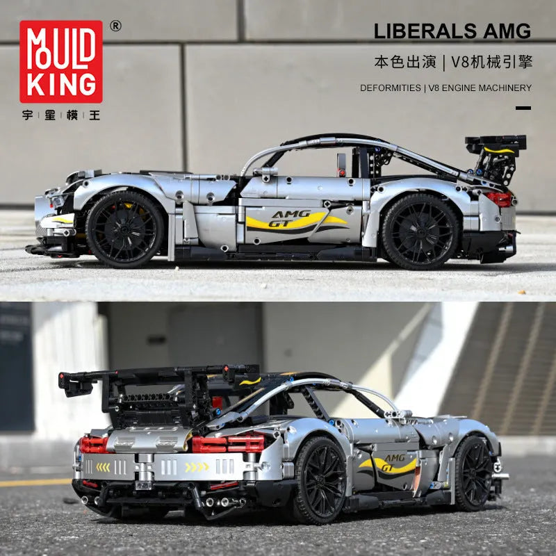 Building Blocks MOC 13126 AMG GTR QUICKSILVER Racing Car Bricks Toys - 4
