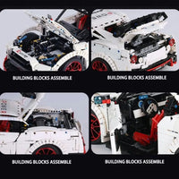 Thumbnail for Building Blocks MOC 13172 Nissan GTR Coupe Sports Racing Car Bricks Toy - 6