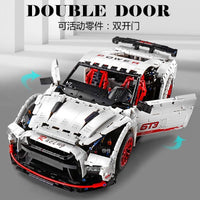 Thumbnail for Building Blocks MOC 13172 Nissan GTR Coupe Sports Racing Car Bricks Toy Construction Set Toys - 7