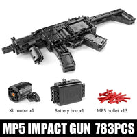 Thumbnail for Building Blocks MOC 14001 Military Motorized MP5 SMG Gun Bricks Toy - 1