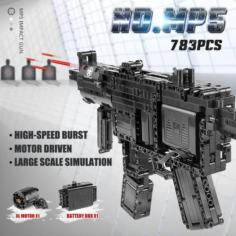 Building Blocks MOC 14001 Military Motorized MP5 SMG Gun Bricks Toy - 6