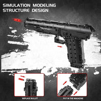 Thumbnail for Building Blocks MOC 14004 Military Desert Eagle Pistol Gun Bricks Toys - 12