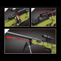 Thumbnail for Building Blocks MOC 14010 Military AWM Sniper Rifle Gun Bricks Toy - 4