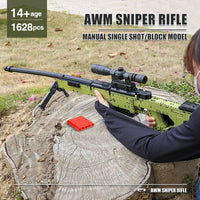 Thumbnail for Building Blocks MOC 14010 Military AWM Sniper Rifle Gun Bricks Toy - 2