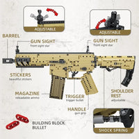Thumbnail for Building Blocks MOC 14015 Military Scar Assault Rifle Gun Bricks Toys - 4