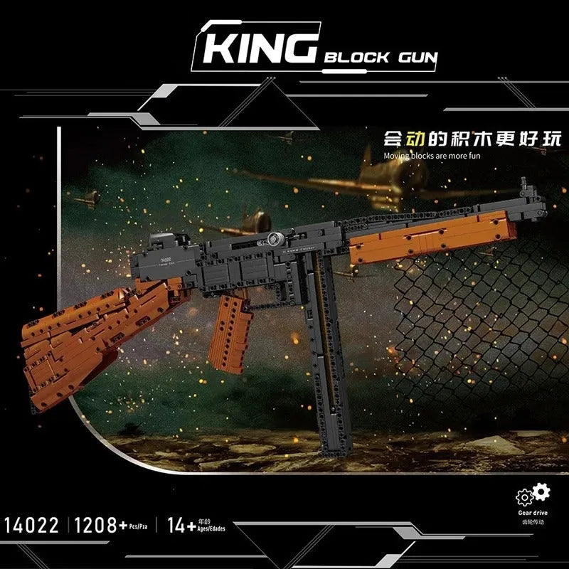 Building Blocks MOC 14022 Military Thompson Sub Machine Gun Bricks Toys - 2