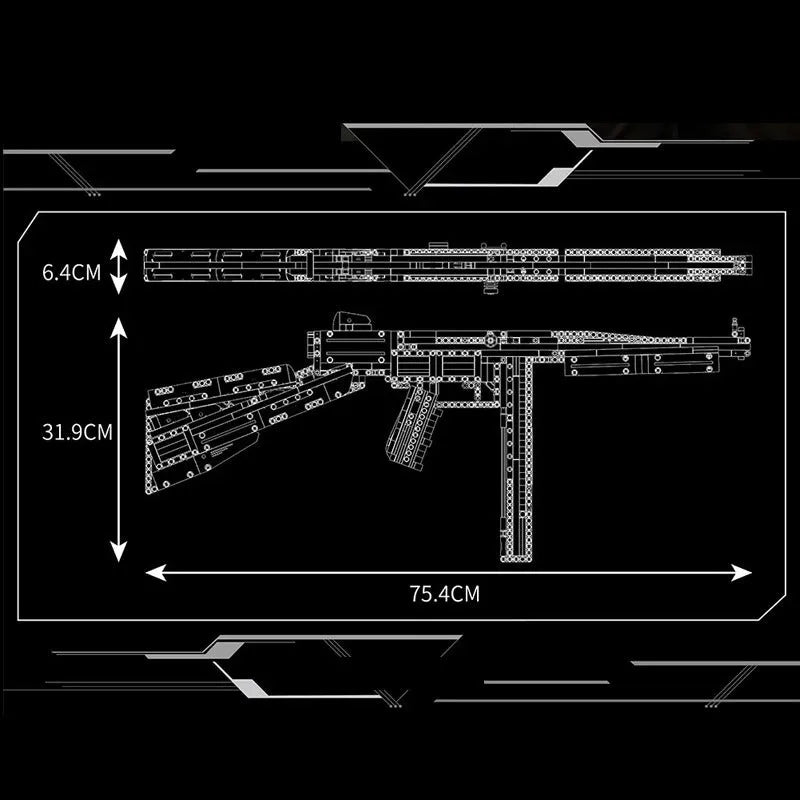 Building Blocks MOC 14022 Military Thompson Sub Machine Gun Bricks Toys - 5