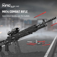 Thumbnail for Building Blocks MOC 14026 Military MK14 Battle Assault Rifle Gun Bricks Toy - 2