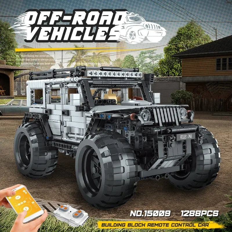 Building Blocks MOC 15009 RC Jeep Wrangler Expedition SUV Car Bricks Toy - 7
