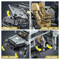 Thumbnail for Building Blocks MOC 15009 RC Jeep Wrangler Expedition SUV Car Bricks Toy - 8