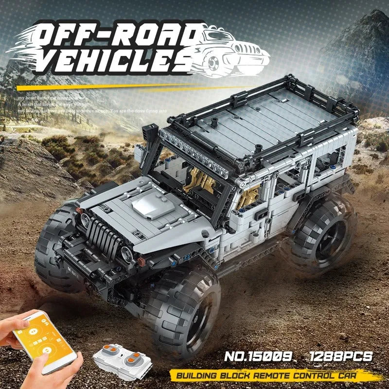 Building Blocks MOC 15009 RC Jeep Wrangler Expedition SUV Car Bricks Toy - 10