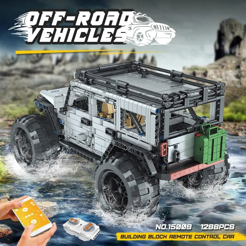 Building Blocks MOC 15009 RC Jeep Wrangler Expedition SUV Car Bricks Toy - 11