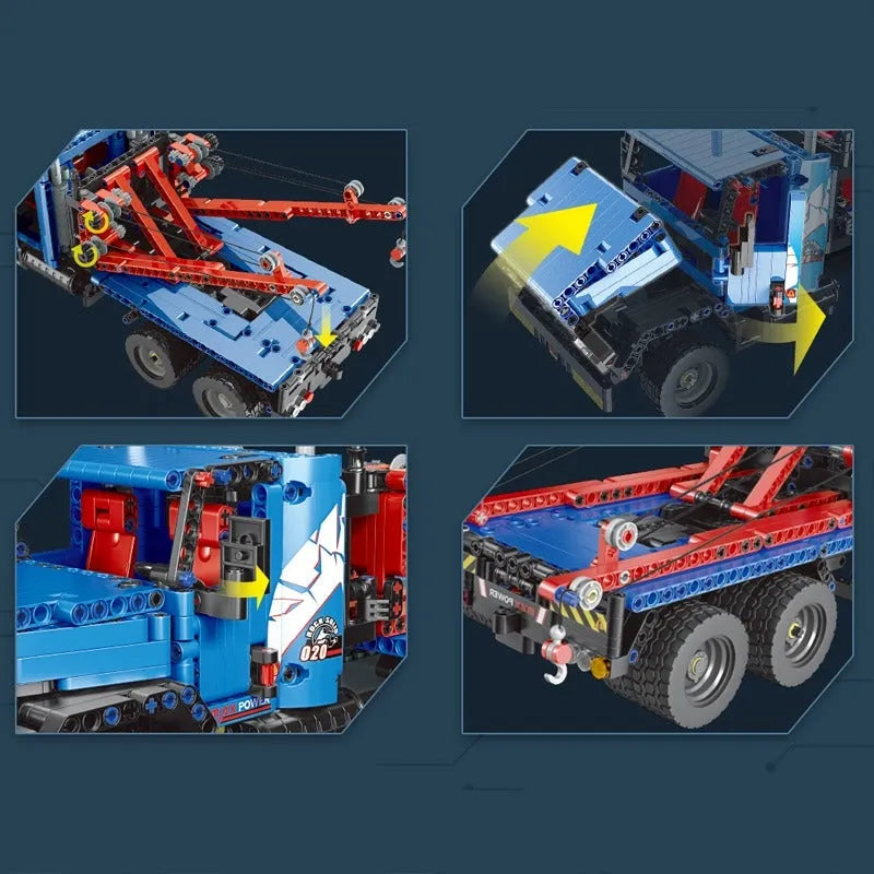 Building Blocks MOC 15020 Tech RC City Rescue Tow Service Truck Bricks Toy - 10