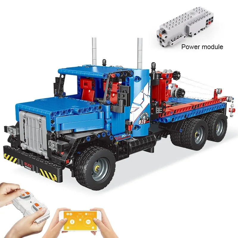 Building Blocks MOC 15020 Tech RC City Rescue Tow Service Truck Bricks Toy - 1