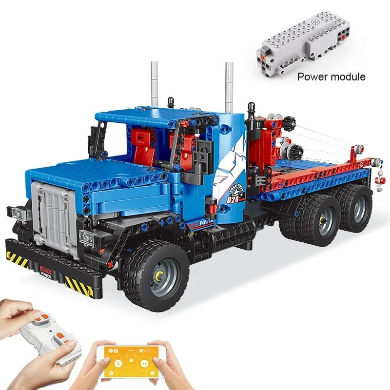 Building Blocks MOC 15020 Tech RC City Rescue Tow Service Truck Bricks Toy Construction Set Toys - 1