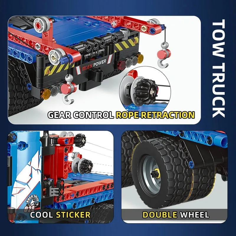 Building Blocks MOC 15020 Tech RC City Rescue Tow Service Truck Bricks Toy Construction Set Toys - 5