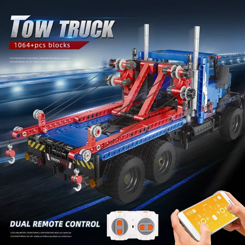 Building Blocks MOC 15020 Tech RC City Rescue Tow Service Truck Bricks Toy - 3