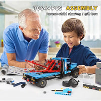 Thumbnail for Building Blocks MOC 15020 Tech RC City Rescue Tow Service Truck Bricks Toy - 7