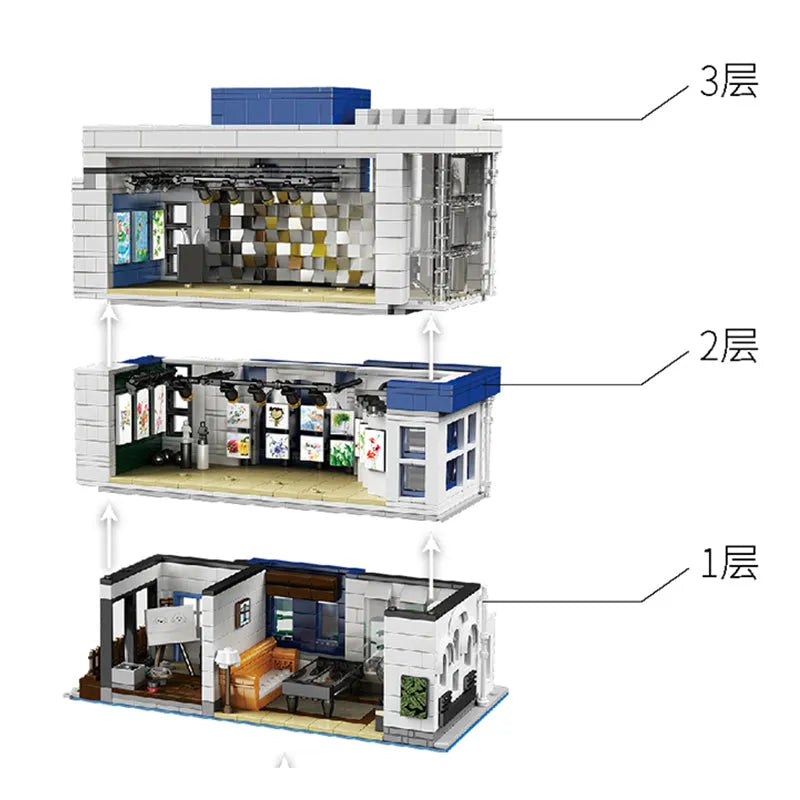 Building Blocks MOC 16043 City Experts Art Gallery Showcase Bricks Toys Construction Set Toys - 6