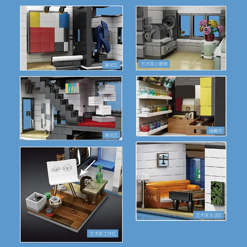 Building Blocks MOC 16043 City Experts Art Gallery Showcase Bricks Toys Construction Set Toys - 7