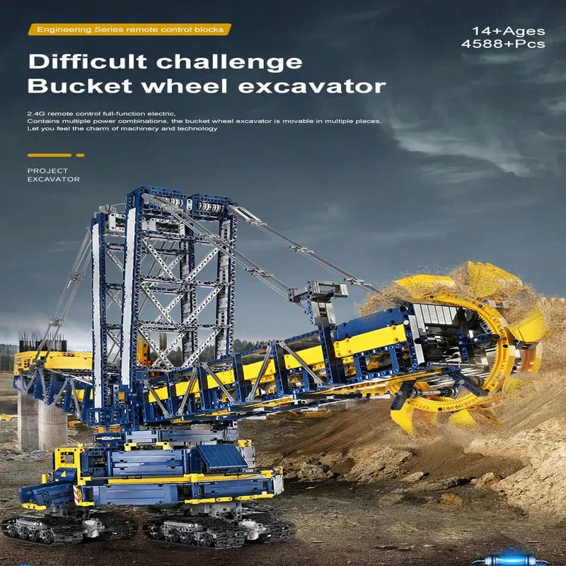 MOC 17006 Motorized RC Bucket Wheel Excavator Bricks Toys