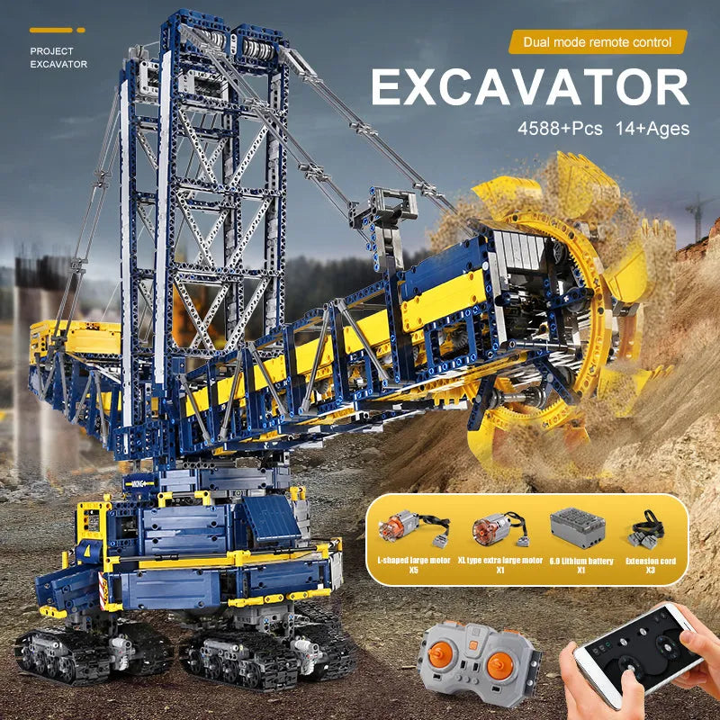 MOC 17006 Motorized RC Bucket Wheel Excavator Toys