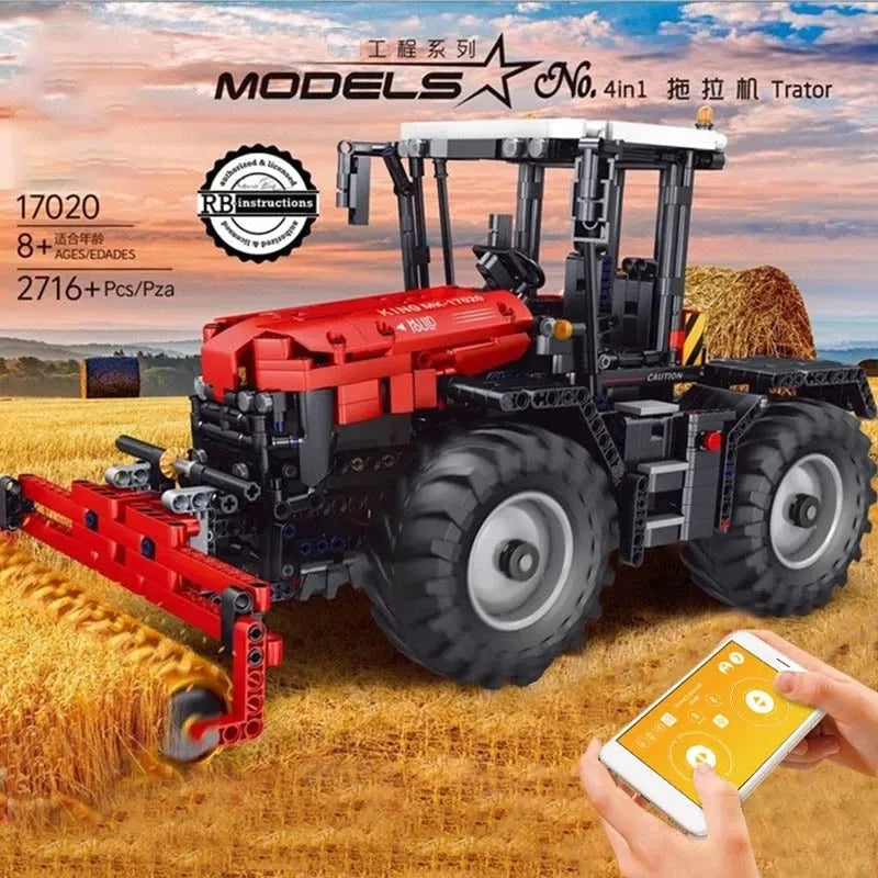 Building Blocks MOC 17020 RC Motorized Fastrac Roller Tractor Truck Bricks Toys - 6