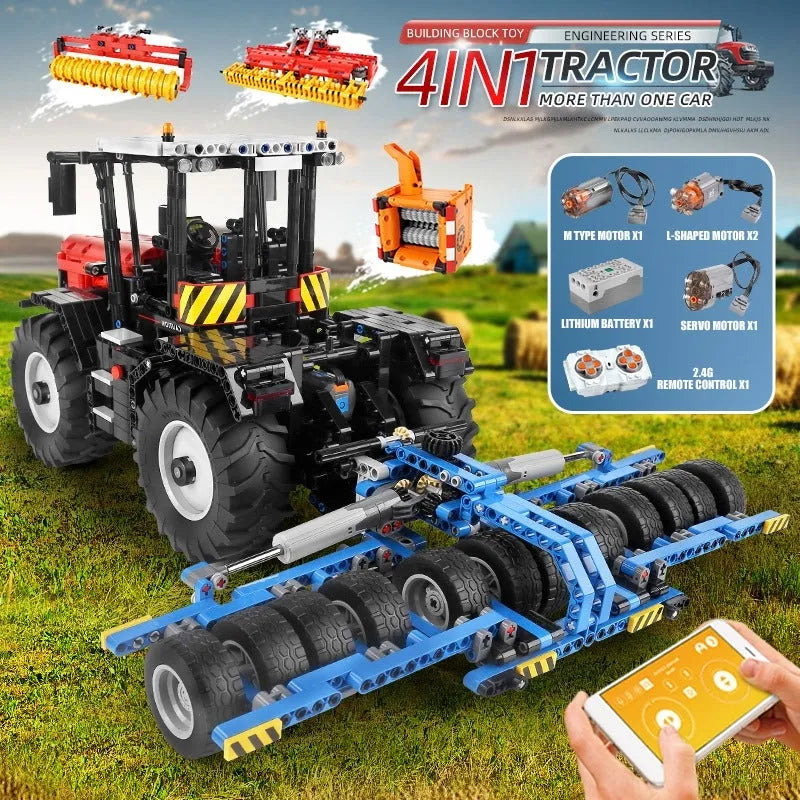 Building Blocks MOC 17020 RC Motorized Fastrac Roller Tractor Truck Bricks Toys - 12