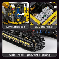 Thumbnail for Building Blocks MOC 17032 Motorized RC Crawler Excavator Bricks Toy - 5