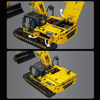 Thumbnail for Building Blocks MOC 17032 Motorized RC Crawler Excavator Bricks Toy - 9