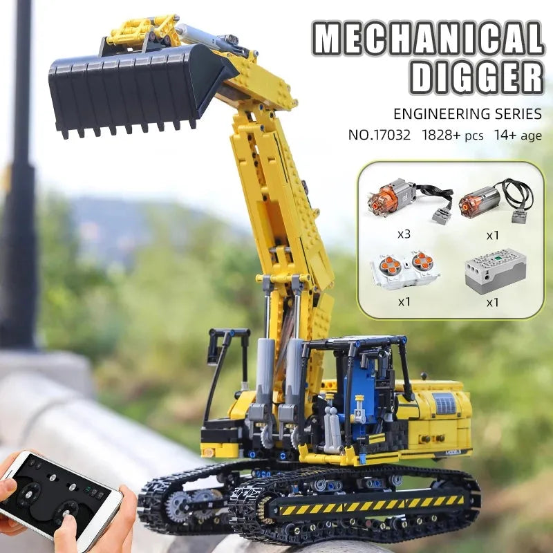 Building Blocks MOC 17032 Motorized RC Crawler Excavator Bricks Toy - 3