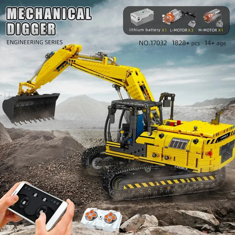 Building Blocks MOC 17032 Motorized RC Crawler Excavator Bricks Toy - 4