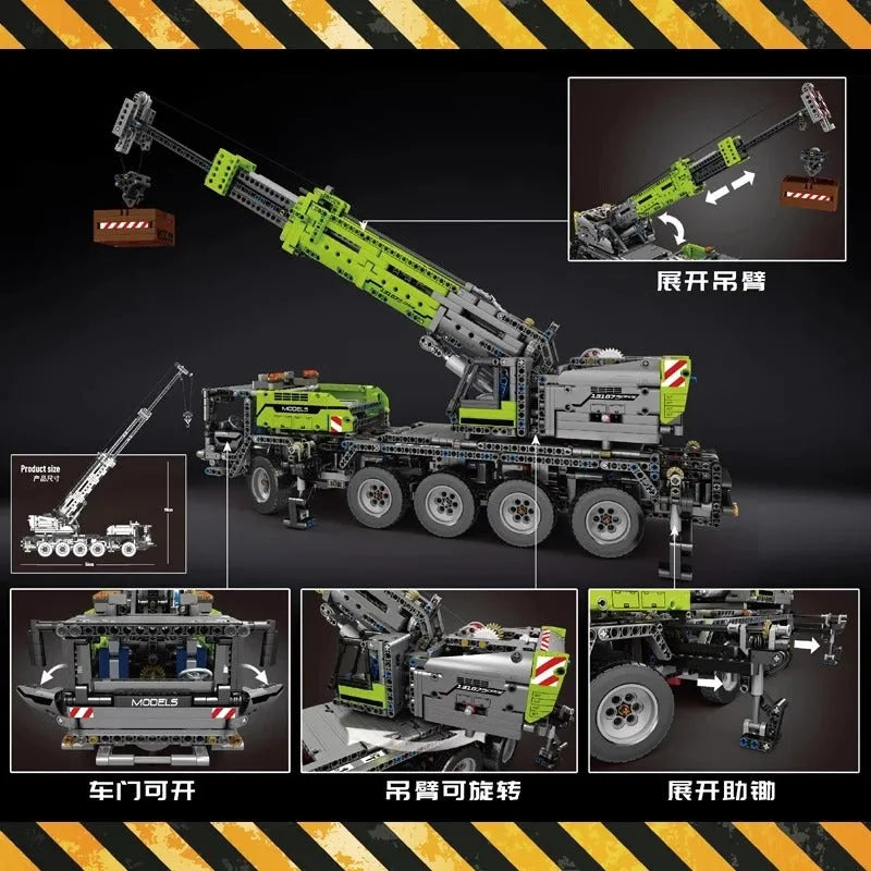 Building Blocks MOC 17035 Tech RC Mobile Lifting Crane Truck Bricks Toy - 7