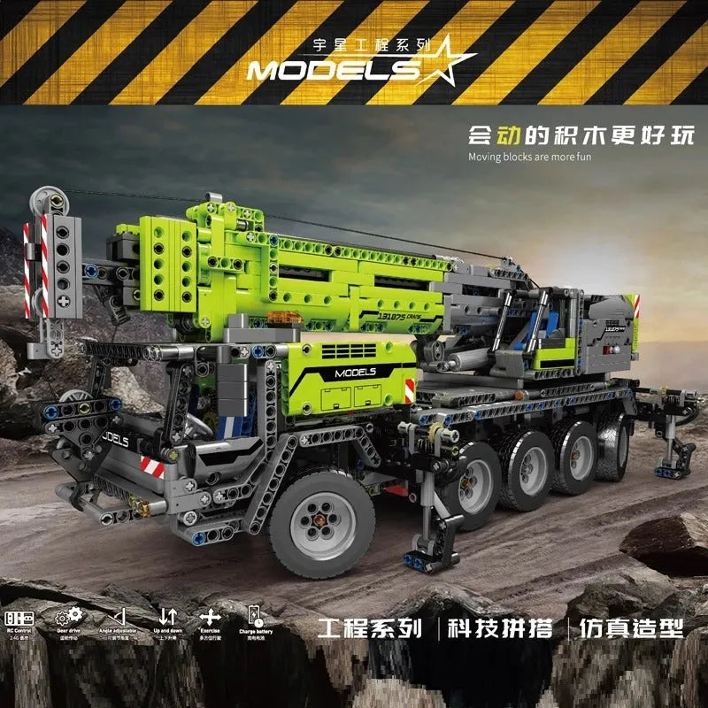 Building Blocks MOC 17035 Tech RC Mobile Lifting Crane Truck Bricks Toy - 3