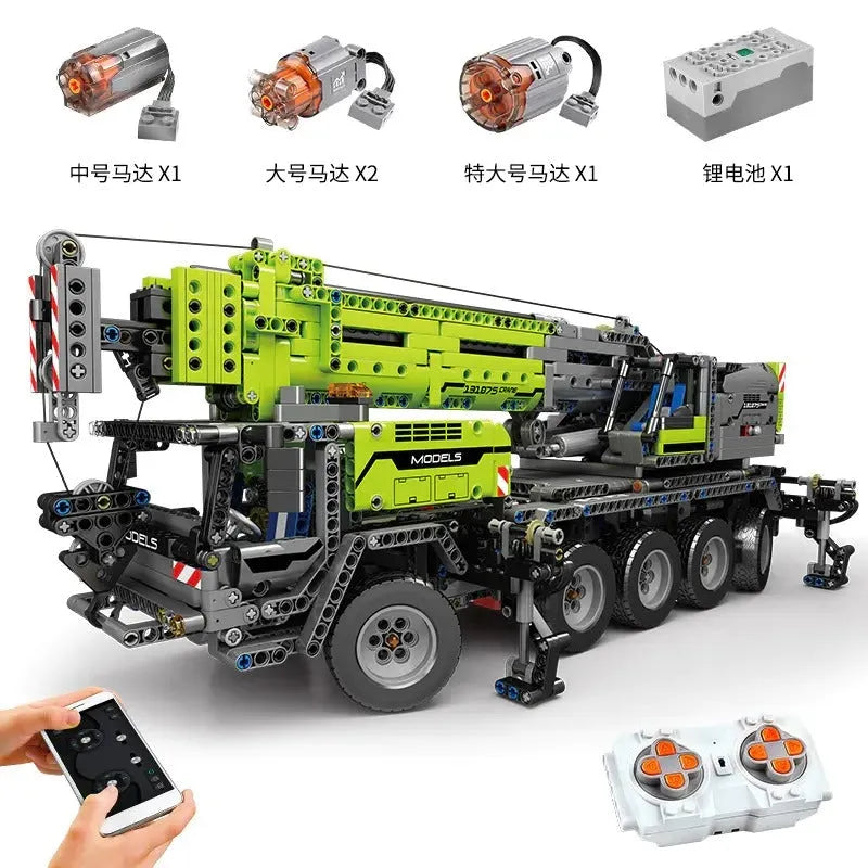 Building Blocks MOC 17035 Tech RC Mobile Lifting Crane Truck Bricks Toy - 2
