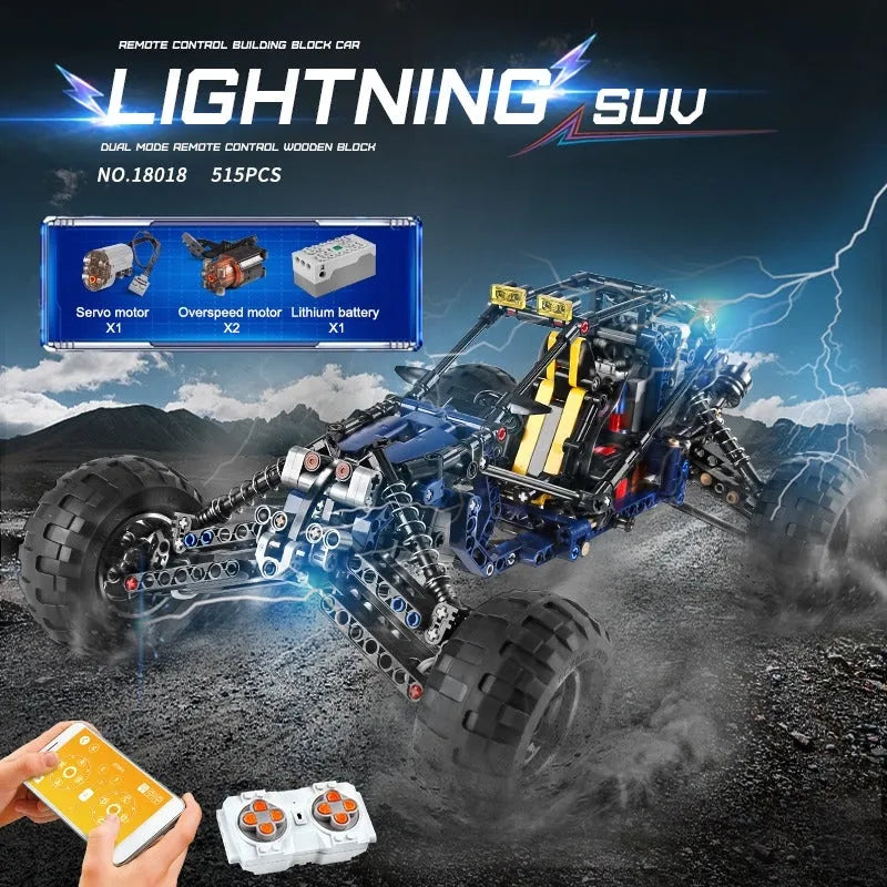 Building Blocks MOC 18018 RC APP Lightning Buggy Truck Bricks Toy - 2