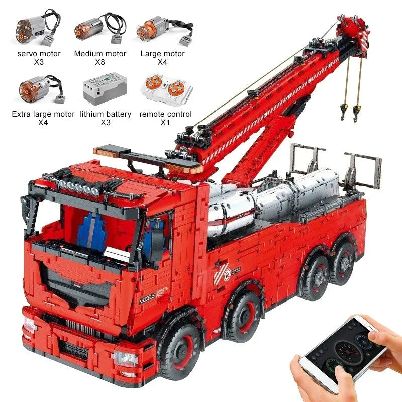 Building Blocks MOC 19008 Tech RC Heavy Rescue Tow Truck Bricks Toy - 3