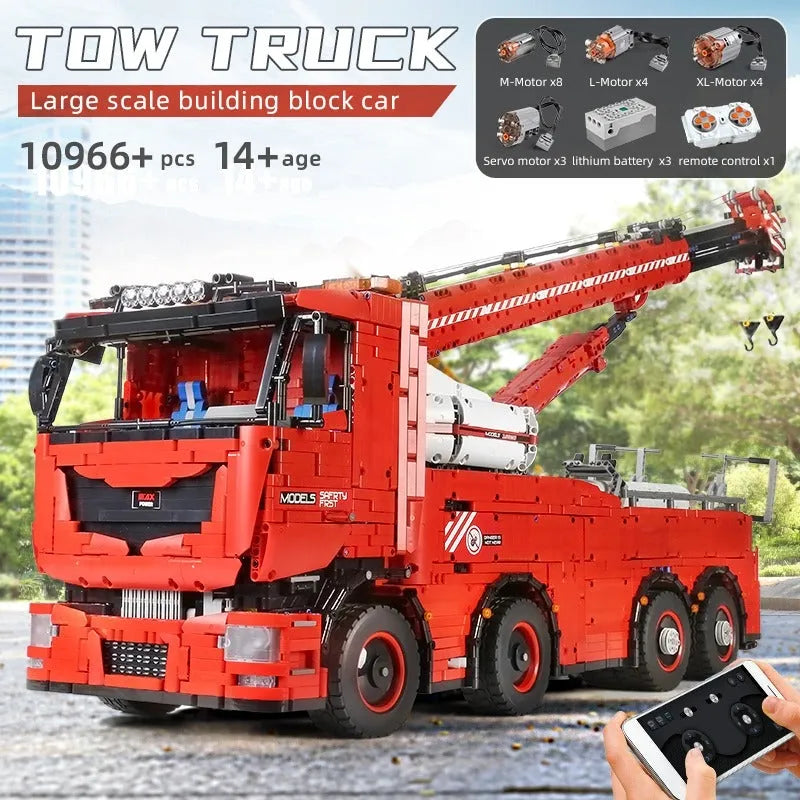 Building Blocks MOC 19008 Tech RC Heavy Rescue Tow Truck Bricks Toy - 9
