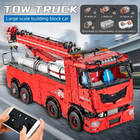 Thumbnail for Building Blocks MOC 19008 Tech RC Heavy Rescue Tow Truck Bricks Toy - 2