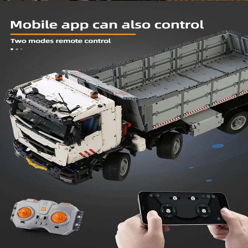 Building Blocks MOC 19013 APP Heavy RC Pneumatic Dump Truck Bricks Toy Construction Set Toys - 17