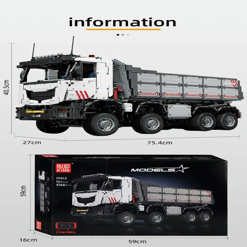 Building Blocks MOC 19013 APP Heavy RC Pneumatic Dump Truck Bricks Toy Construction Set Toys - 18