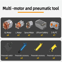 Thumbnail for Building Blocks MOC 19013 APP Heavy RC Pneumatic Dump Truck Bricks Toy Construction Set Toys - 5