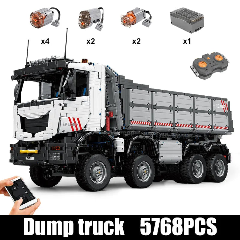 Building Blocks MOC 19013 APP Heavy RC Pneumatic Dump Truck Bricks Toy - 1