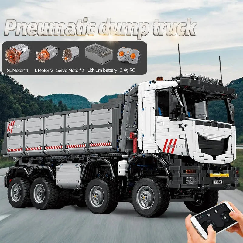 Building Blocks MOC 19013 APP Heavy RC Pneumatic Dump Truck Bricks Toy Construction Set Toys - 8