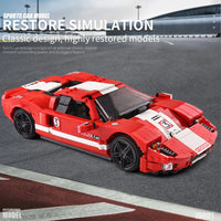 Thumbnail for Building Blocks MOC 2005 Ford GT Racing Sports Car Bricks Toys 10001 - 5