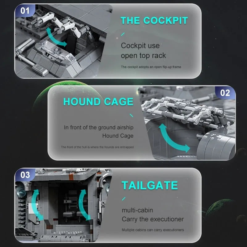 Building Blocks MOC 21061 Star Ship A-A4B Landflyer Spacecraft Bricks Toys Construction Set Toys - 6