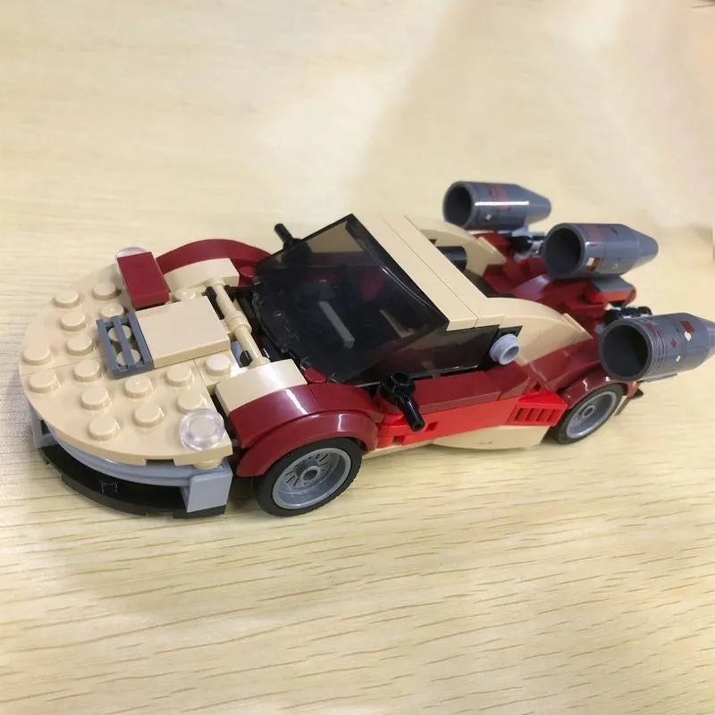 Building Blocks MOC 27017 Mini Aland Airship Super Racing Car Bricks Toys - 7