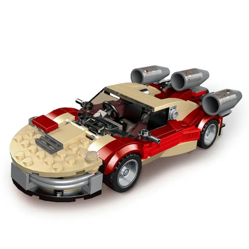 Building Blocks MOC 27017 Mini Aland Airship Super Racing Car Bricks Toys - 1