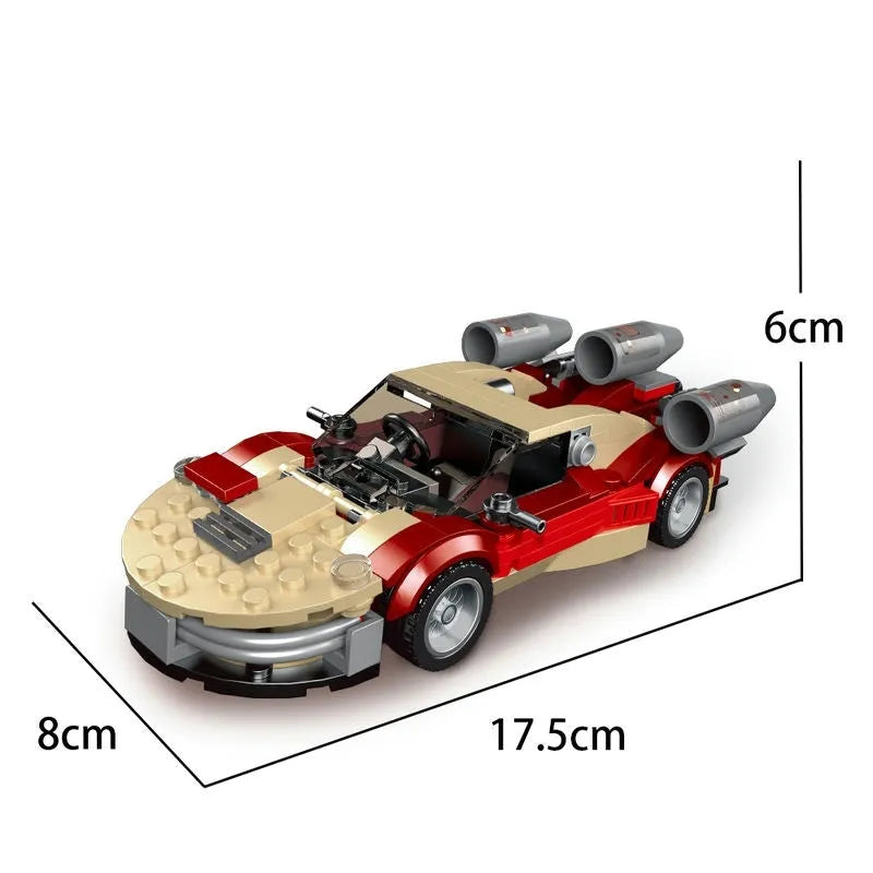 Building Blocks MOC 27017 Mini Aland Airship Super Racing Car Bricks Toys - 4